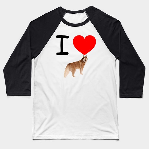 I Heart German Sheperd Baseball T-Shirt by EmoteYourself